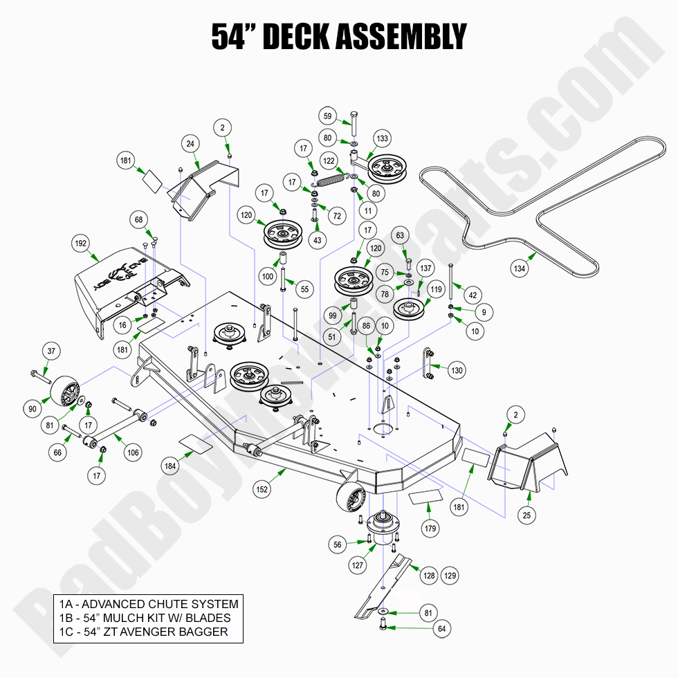2022 ZT Avenger 54" Deck Assembly